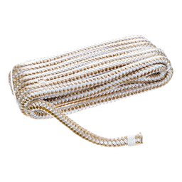 Seachoice Double-Braid Nylon Dock Line w/ Eye Splice, Pre-Shrunk, Heat Stabilized, 3/8 In. X 15 Ft., Gold White thumbnail-1