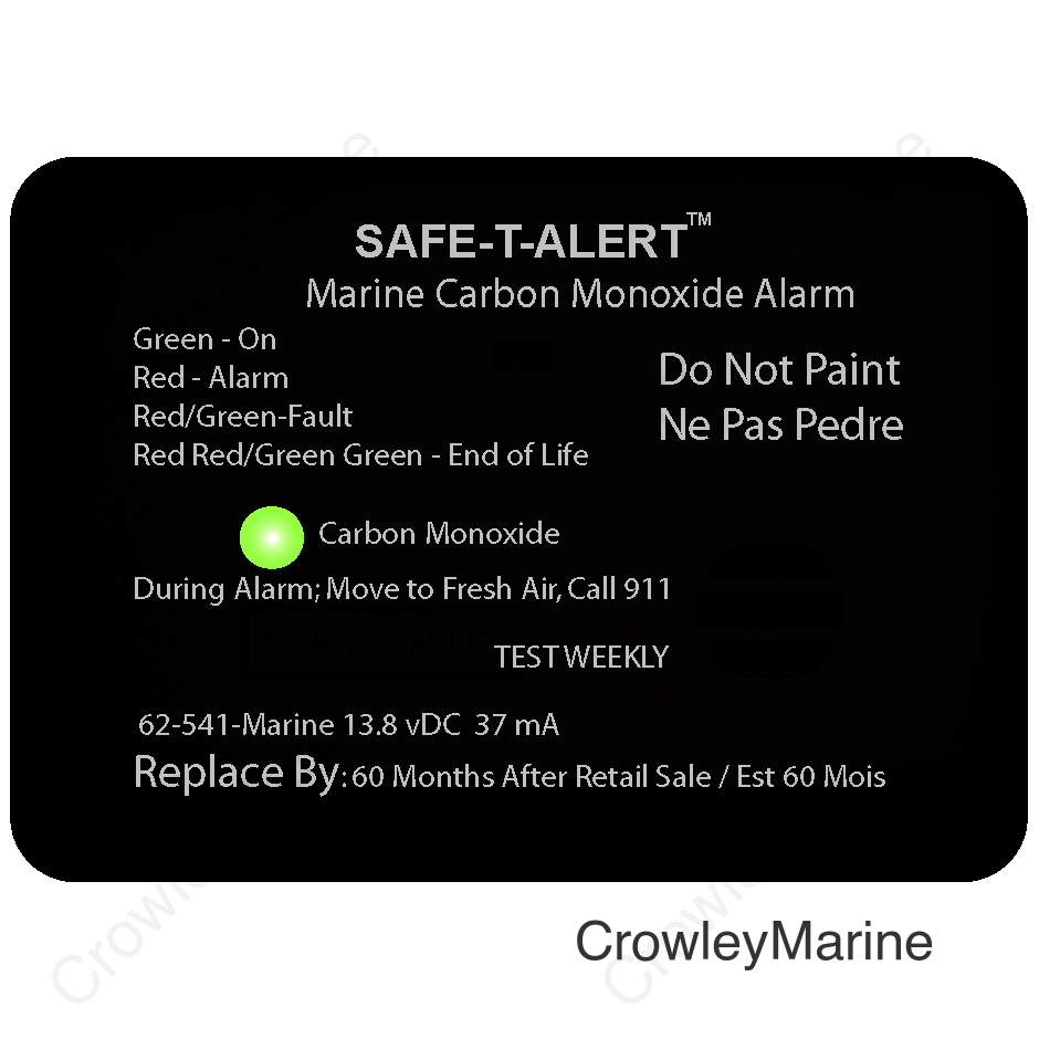 MARINE CO DETECTOR SURF MNT BLK