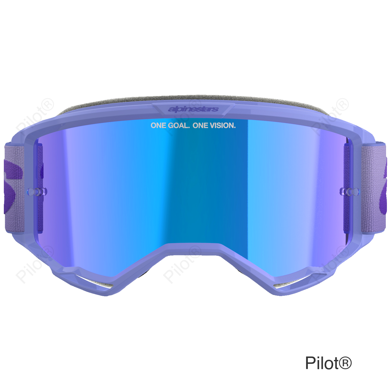 Vision 5 Goggle - Wordmark - Purple - Blue Mirror