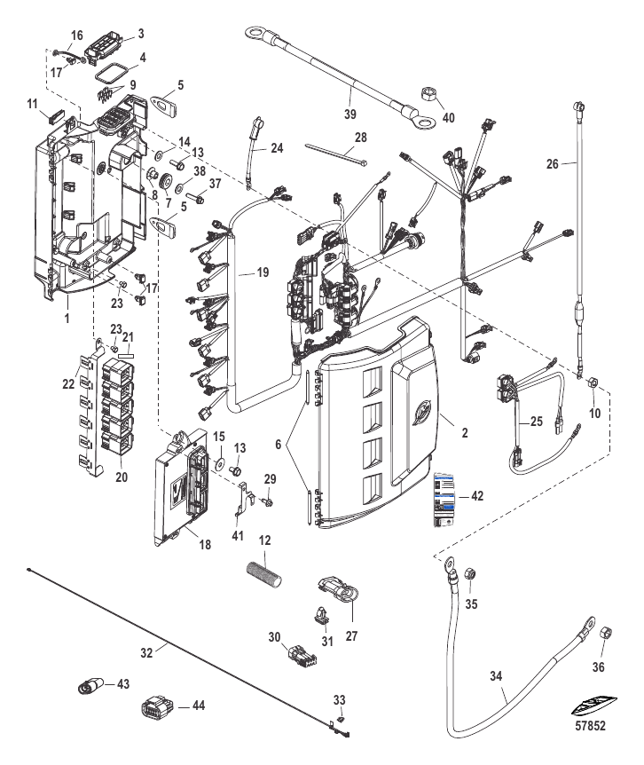 Serial Range Outboard 200 VERADO (4-STROKE)(6 CYL.) - 2B144123 THRU 2B578935 - Electrical Box Components