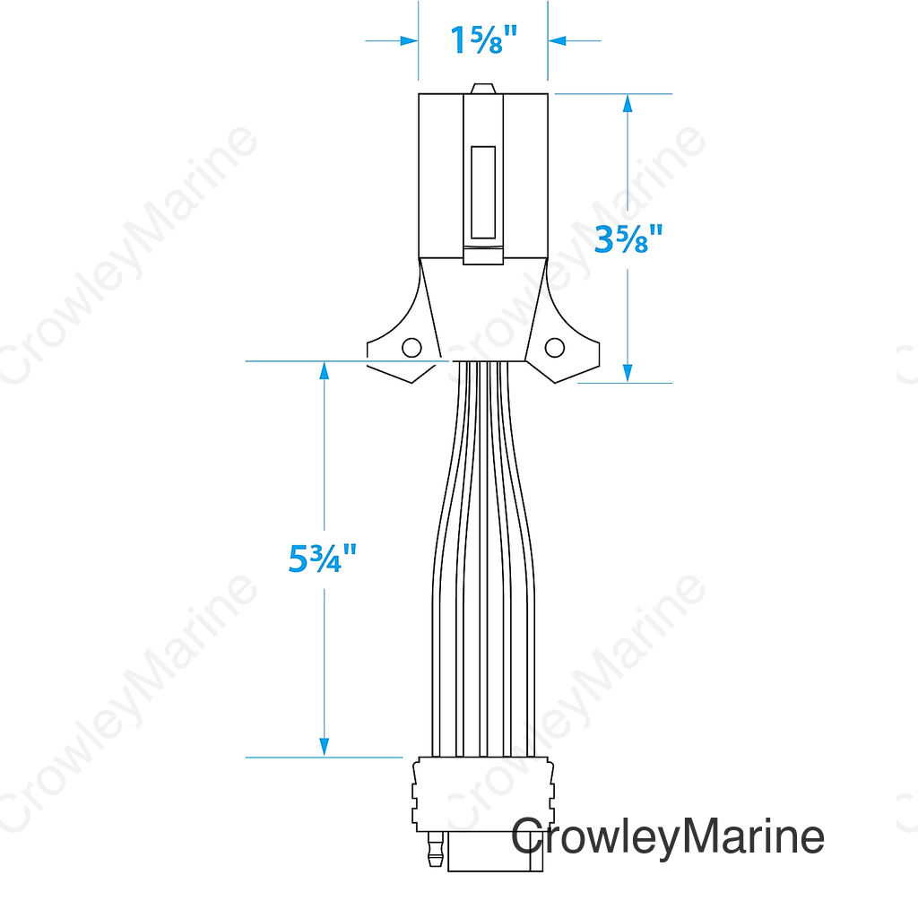 Seachoice 7-Way Round to 5-Way Flat Boat Trailer Adapter Plug, 8 in.