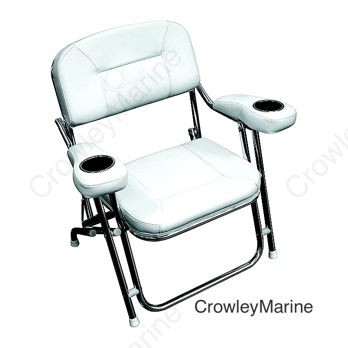 Wise 3367784 Deluxe Offshore Folding Deck Chair, Brite White