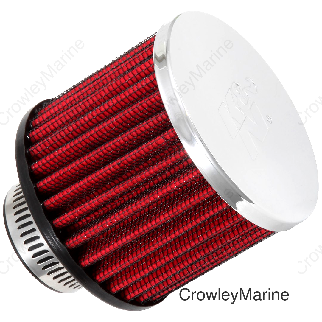 CRANKCASE VENT AIR FILTER DIRECT MOUNT CHROME TOP