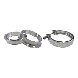 Torque Solution Stainless Steel V-Band Clamp & Flange Kit - 2.5in thumbnail-1