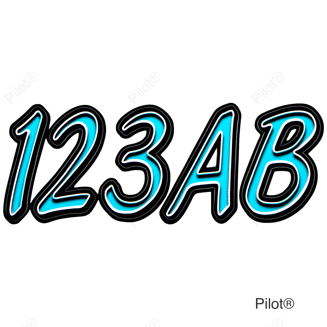 Sticker Kit 400 - Cyan/Black