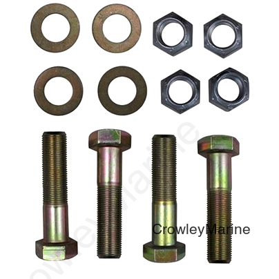 Mounting Bolt Kit For 3/4" Nose Plate, 5/8" Diameter Bolts (4ea 5/8"-18 x 3" Grade 8 Bolts, Lock Nuts & Flat Washers) (308412)