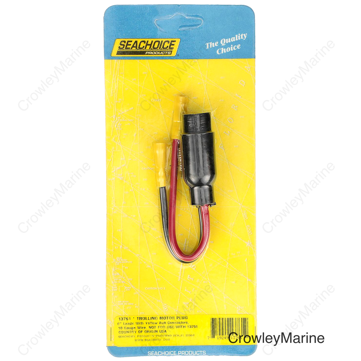 Seachoice Trolling Motor Plug, Straight Female, Motor Side, 6 in. Lead Wires