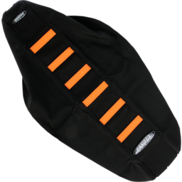 6-Ribbed Seat Cover - Orange Ribs/Black Top/Black Sides thumbnail-1
