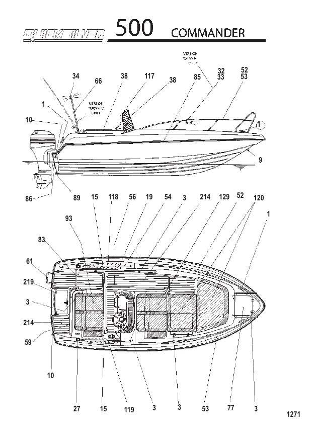 Serial Range EU Boats MODEL 360 BARQUE - ALL & Up - MODEL 500 COMMANDER