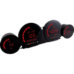 HD-03L - Four-Piece LED Gauge Kit - Red Display