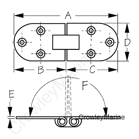 Sea-Dog 2015511 Stainless Flush 2-Pin Hinge