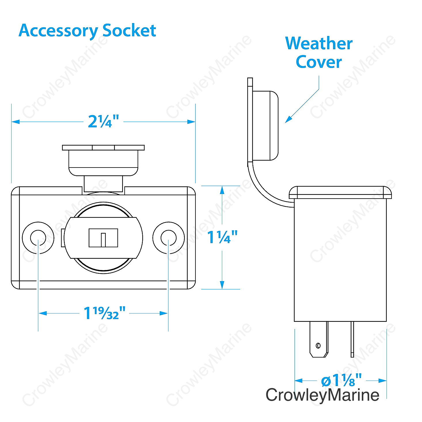 Seachoice Accessory Plug and Socket, 12V Spotlight