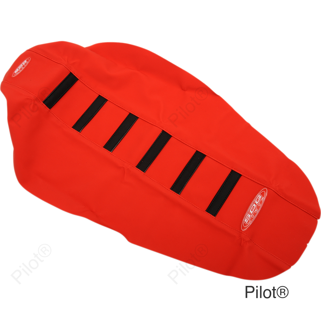 6-Ribbed Seat Cover - Black Ribs/Red Top/Red Sides