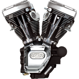 T143 Long Block Engine - Wrinkle Black and Chrome - Touring