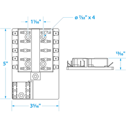 Seachoice Fuse Block ATO/ATC, 10 Gang Ground Bar 12V thumbnail-2