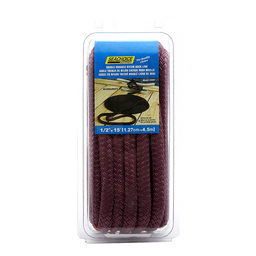 Seachoice Double-Braid Nylon Dock Line w/ Eye Splice, Pre-Shrunk, Heat Stabilized, 1/2 In. x 15 Ft., Burgandy thumbnail-2