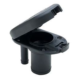 Seachoice Deck Mount Gas Fill Plate w/ Vent, Hinged Flip-Top, Molded Black Plastic thumbnail-6
