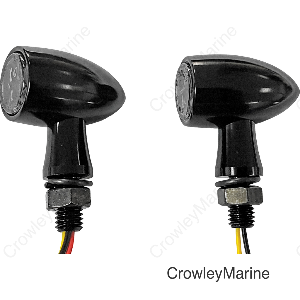 LED RUN/TURN SIGNAL BLACK WHITE/AMBER CLEAR LENS