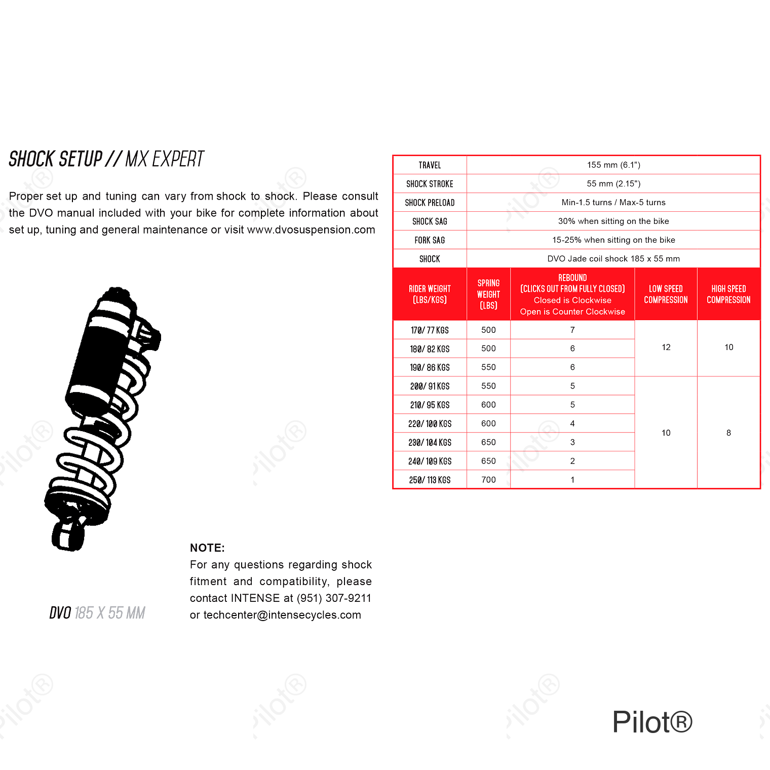 DVO Shock Spring - 600 lbs