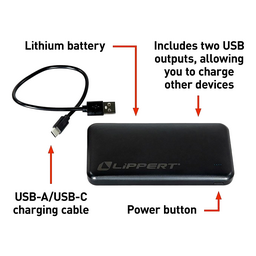 Lippert 2024043405 Replacement Power Bank for Heated Camping Chairs, 10,000 mAh thumbnail-2