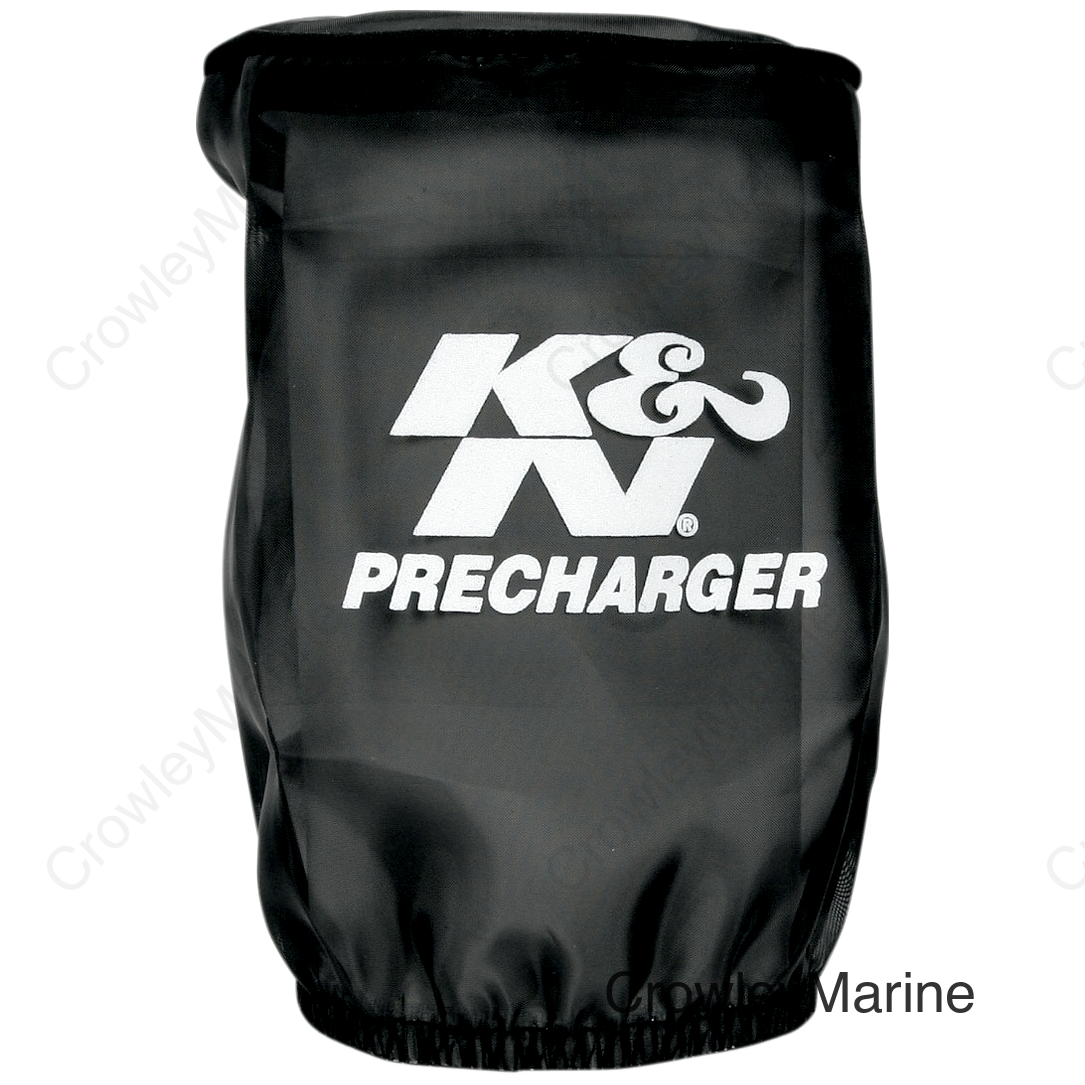 K&N Round Straight - Black - 3.5in ID x 5in H - Precharger Air Filter Wrap Blue