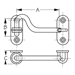 CABIN DOOR HOOK SS 2-3/8" thumbnail-1