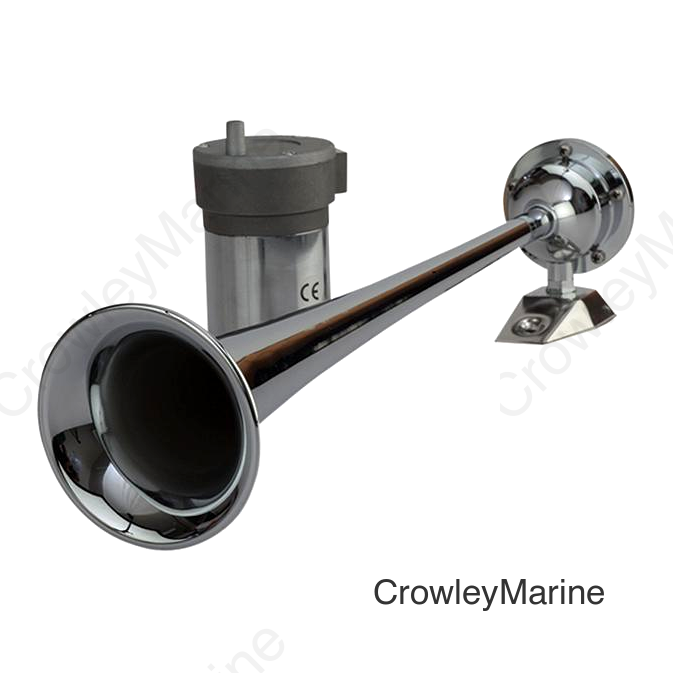SeaDog 432510 Maxblast 20 Amp 120 DB 12V 11 PSI Single 17" Trumpet Air Horn | Chrome Plated Brass