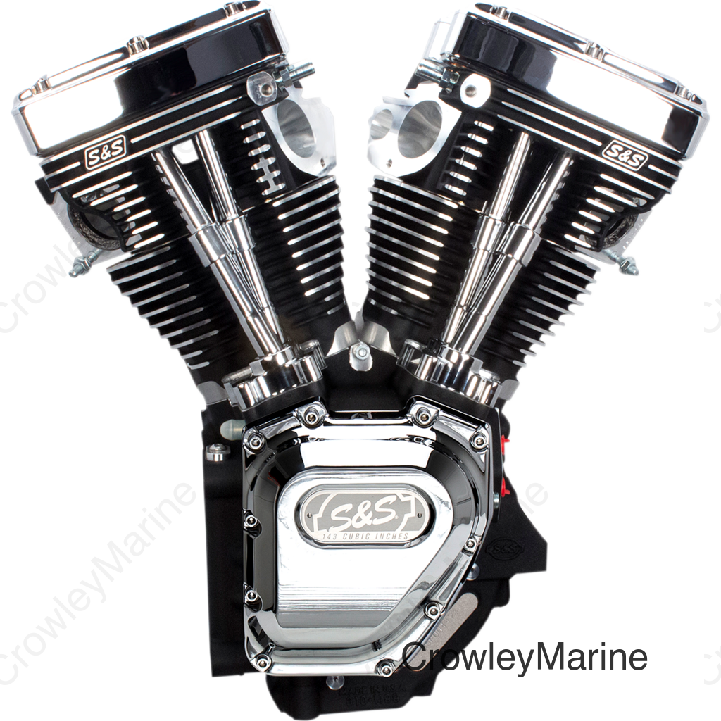 T143 Long Block Engine - Wrinkle Black and Chrome - Touring | Dyna