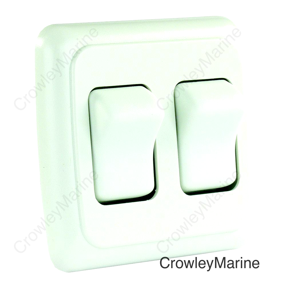 JR Products Double RV Rocker Switch Assembly with Bezel