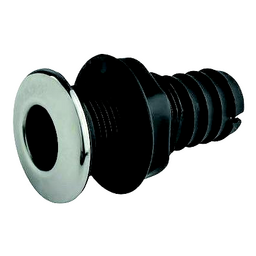Sea-Dog 520822 Thru Hull with Stainless Cap, A: 1-7/8", B: 7/8", C: 1-3/4”, D: 3-3/8”, E: 1-3/16”, F:1"  , Stainless thumbnail-0