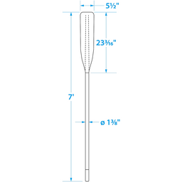 Seachoice 7 Ft. Synthetic Paddle, 1-3/8 in. Diameter Anodized Aluminum Shaft, 23-1/4 in. X 5-1/2 in. Blade, Blue thumbnail-3