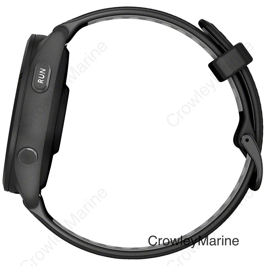 Garmin Forerunner 265 GPS Smartwatch - 46mm Black Bezel and Case Black/Powder Gray Silicone Band