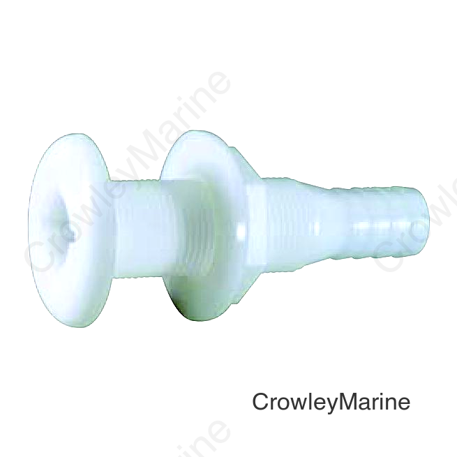 Attwood Thru Hull Connector For Hose, White - 3/4"