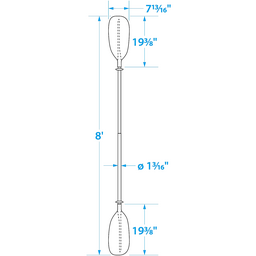 Seachoice 8 Ft. Straight-Blade Kayak Paddle, 2-Piece 1-1/8 in. Dia. Anodized Aluminum Shaft, 19-3/8 in. X 7-3/4 in. Blades thumbnail-5