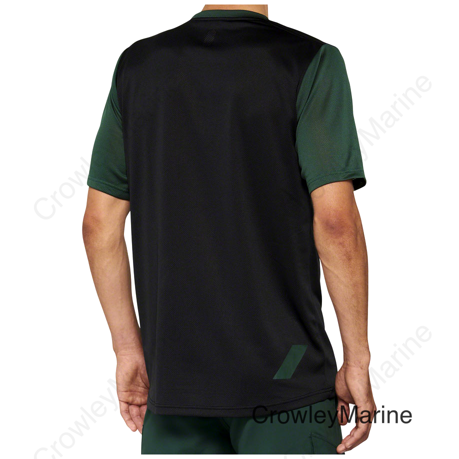 100% Ridecamp Jersey - Black/Green Short Sleeve Men's Small