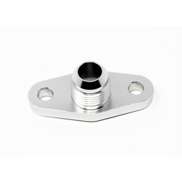 Torque Solution Billet Offset Oil Drain Flange w/ Integrated -10AN Flange: T3/T4 & PTE/Borg Turbo thumbnail-1