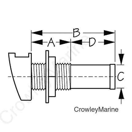 Straight Gas Tank Vent, Chrome/Zinc