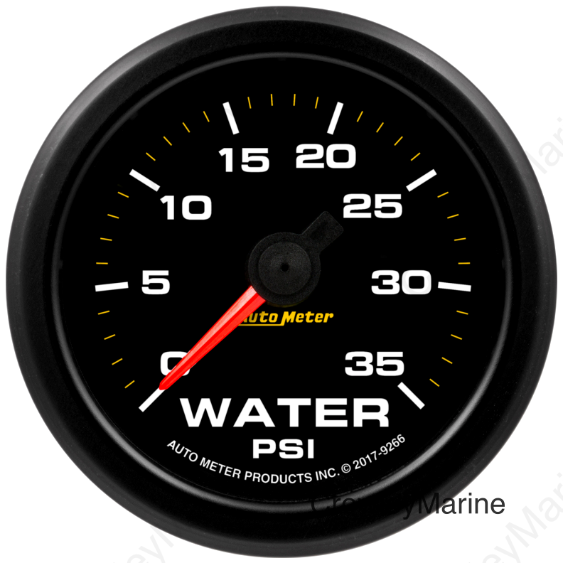 Autometer Extreme Environment 2-1/16in 35PSI Water Pressure Gauge w/ Warning