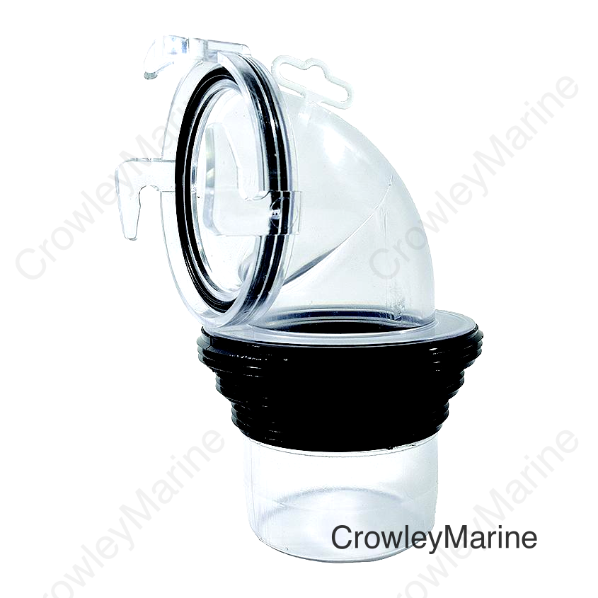 Valterra F023112CLBK EZ Coupler 90 Degree Bay RV Sewer Connection Fitting, Clear and Black