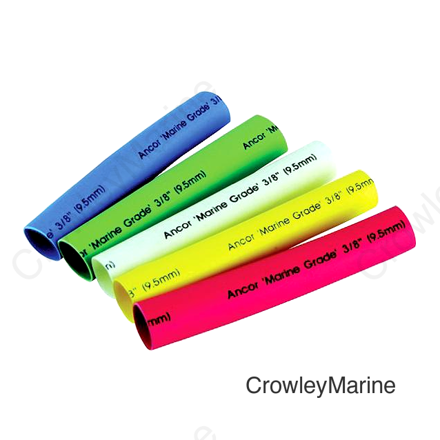Ancor Adhesive Lined Heat Shrink Tubing Assorted 3/8" x 6" (Black, Green, Red, White, Yellow)
