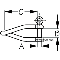 Stainless Steel 316 TWISTED SHACKLE 3/16" (147404-1)