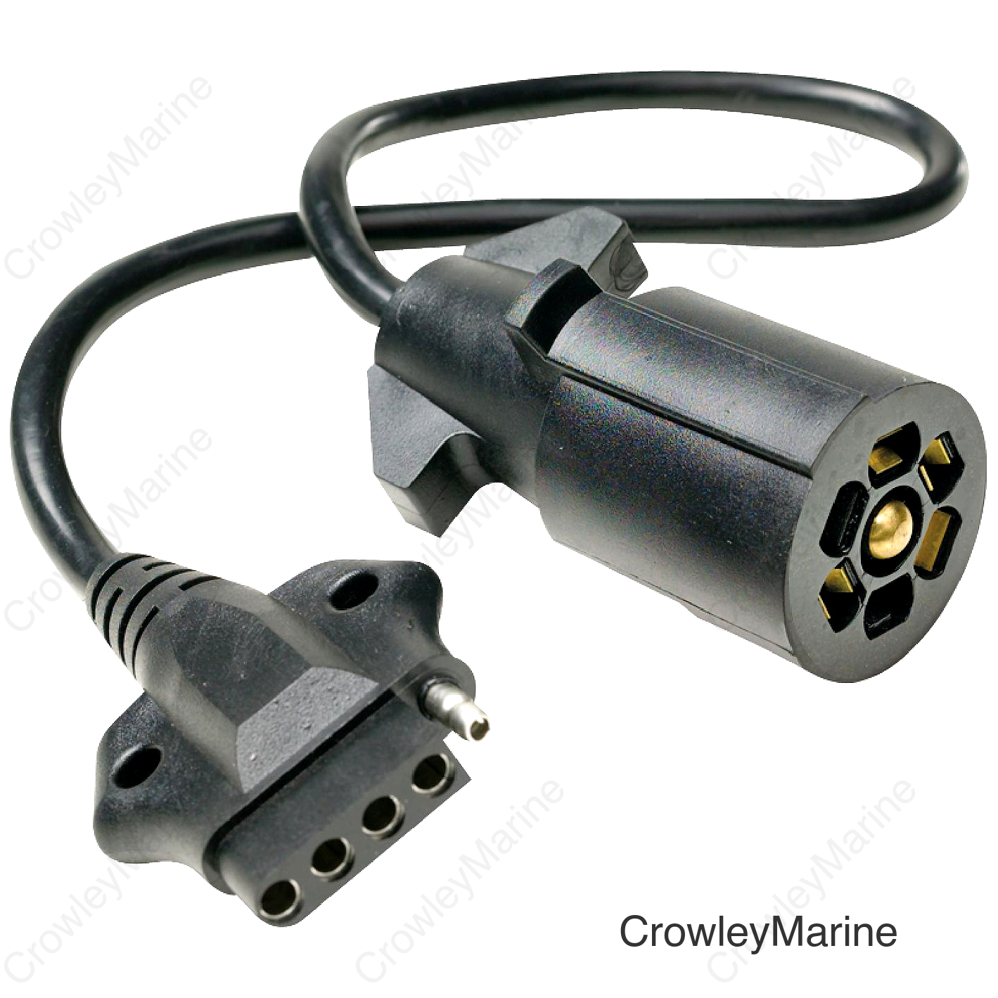 Seachoice 7-Way Round to 5-Way Flat Cable Adapter, Boat Trailer, 18 in.