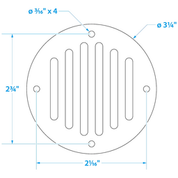 Seachoice Round Ventilator Cover, 3-1/4 In. Diameter, Will Cover Holes Up to 2-1/2 In., Stamped Stainless Steel thumbnail-1