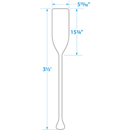 Seachoice 3.5 Ft. Wood Paddle, New Zealand Pine Construction, 15-3/4 In. X 5-7/8 In. Blade, Wide Top Hand Grip, Clear Finish thumbnail-2