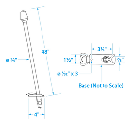 Seachoice LED All-Round Light for Boating, Stow-A-Way Aluminum Light, 48 In. thumbnail-5