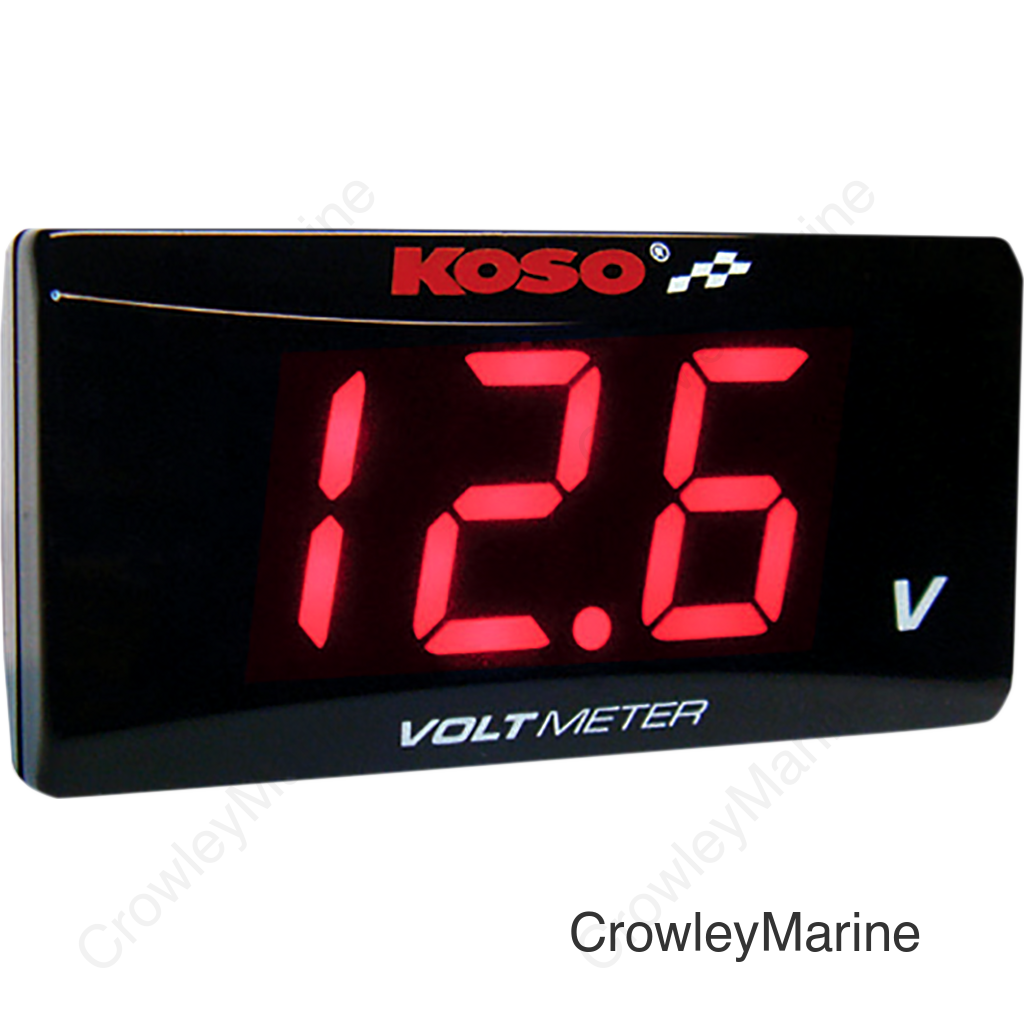 Super Slim Volt Meter - Red Digits - 2.22" W x 1.06" H x 0.43" D
