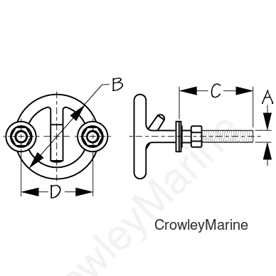 S.S. SKI TOW RING 3/8 X 2 1/2I