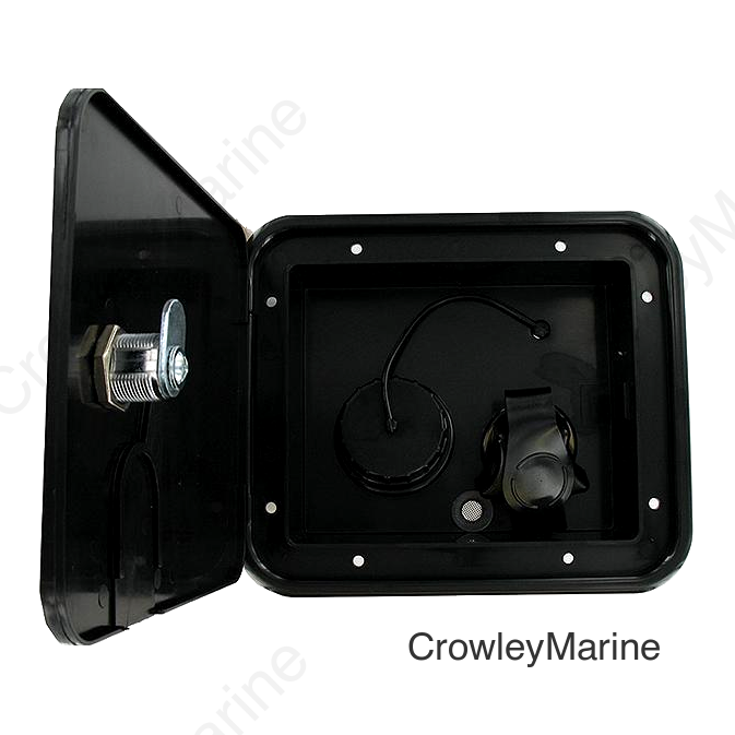 Valterra Gravity Plastic City 1/2" Air Vent RV Water Inlet & Lockable Hatch & Includes Hardware & Installation Tape, Black