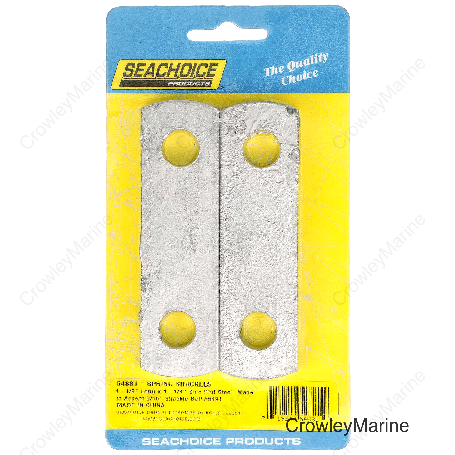 Seachoice Spring Shackles, 2-3/4 In. Center to Center, Accepts 9/16 In. Shackle Bolts, Pack of 2