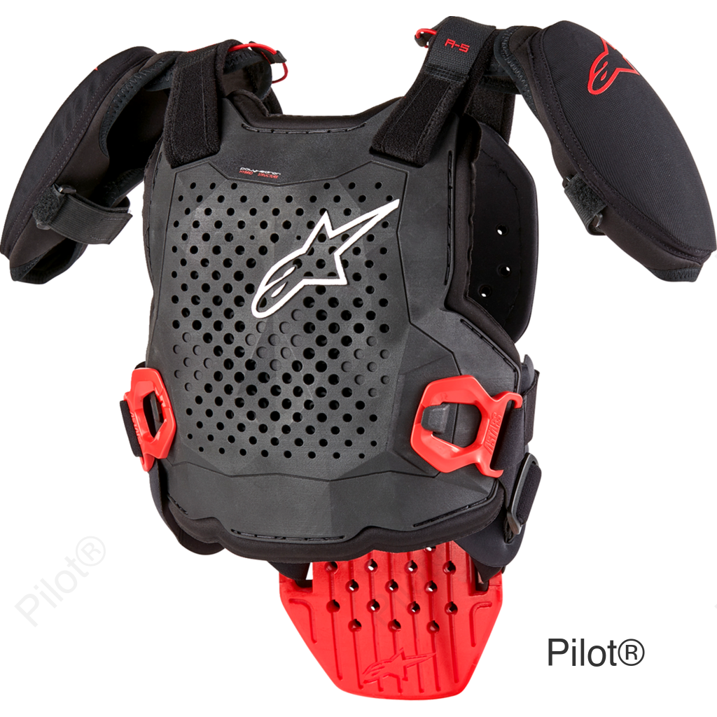 Youth A5 S v2 Chest Guard - Black/White/Red - S/M